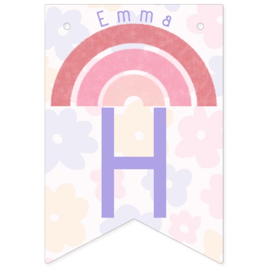 Bloemrijke regenboog Verjaardag Bunting Banner (Tweede vlag)