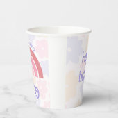 Bloemrijke regenboog verjaardag papieren bekers (Links)