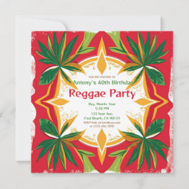 Bloemrijke Reggae Palmen Aanpasbaar Feest  Kaart