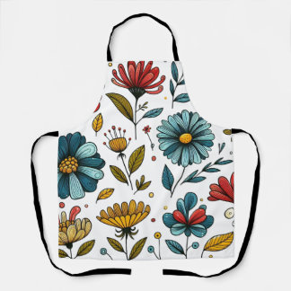 Bloemrijke Retro Volkskunst Schort