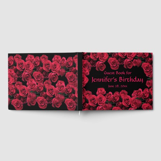 Bloemrijke Rode Rozen Bloemen Verjaardagsfeest Gas Gastenboek (Volledig)