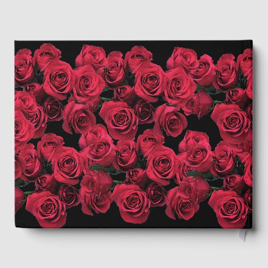 Bloemrijke Rode Rozen Bloemen Verjaardagsfeest Gas Gastenboek (Achterkant)
