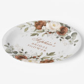 Bloemrijke Roest Crème Groen Bladgoud Bruidsmeisje Papieren Bordje (Gekanteld)