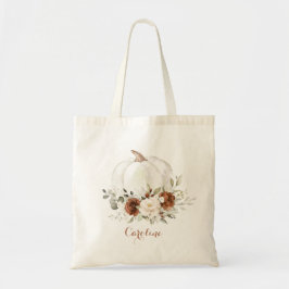 Bloemrijke Roestige Pompoen Groene Herfst Bruidsme Tote Bag