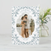 Bloemrijke Romantische Chinoiserie Klassieke Vinta Save The Date (Staand voorkant)