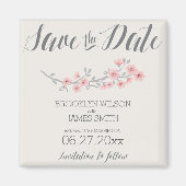 Bloemrijke Romantische Save The Date Magneten Roze (Voorkant)