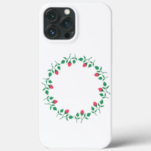 Bloemrijke ronde lijst met roze rozenbloemen Case-Mate iPhone case