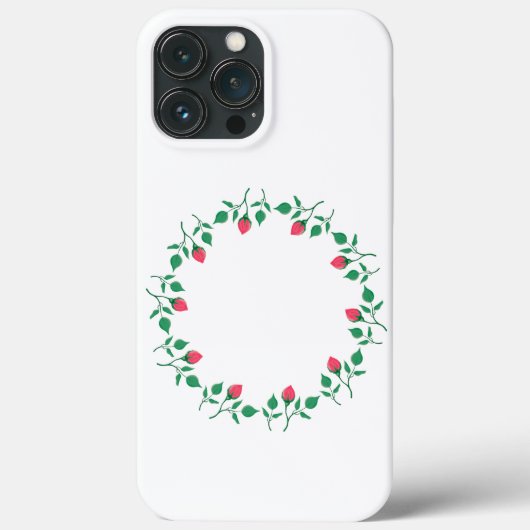 Bloemrijke ronde lijst met roze rozenbloemen Case-Mate iPhone case (Achterkant)