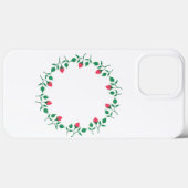 Bloemrijke ronde lijst met roze rozenbloemen Case-Mate iPhone case (Achterkant (horizontaal))