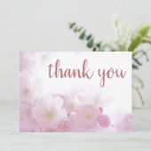 Bloemrijke Roze Goud Elegant Modern Eenvoudig Mode Bedankkaart (Staand voorkant)