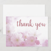 Bloemrijke Roze Goud Elegant Modern Eenvoudig Mode Bedankkaart (Voorkant / Achterkant)
