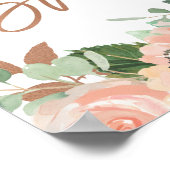 Bloemrijke Roze Gouden Calligraphy Bruidsdouche We Poster (Hoek)