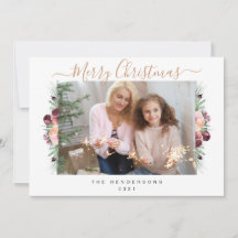 Bloemrijke Roze Kalligrafie Prettig Kerstmis Foto
