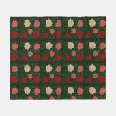 Bloemrijke Roze Kleurrijk Fleece Deken (Voorkant (Horizontaal))