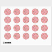 Bloemrijke Roze Limonade Ronde Sticker (Vel)