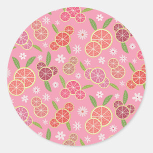 Bloemrijke Roze Limonade Ronde Sticker