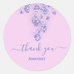 Bloemrijke Roze Stof Glitter Bruids Naam Sweet16th Ronde Sticker