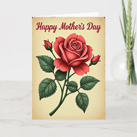 Bloemrijke rozen Moederdag kaart (Voorkant)