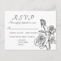 Bloemrijke RSVP Zwarte Witte Roos Huwelijksbloemen