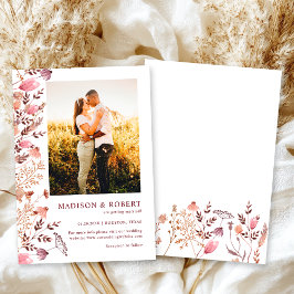 Bloemrijke Rustieke Boho Chic Wilde Bloem Foto Bru Save The Date