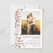 Bloemrijke Rustieke Boho Chic Wilde Bloem Foto Bru Save The Date (Voorkant)
