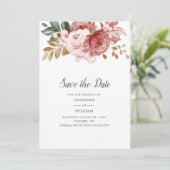 Bloemrijke Rustieke Botanische Trouw Save the Date (Staand voorkant)
