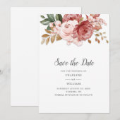Bloemrijke Rustieke Botanische Trouw Save the Date (Voorkant / Achterkant)