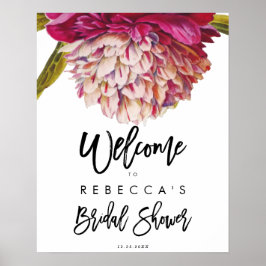 bloemrijke rustieke bruids douche welkomstbord poster