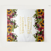 Bloemrijke rustieke elegante trouwfoto booth achte wandkleed (Voorkant (horizontaal))