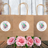 Bloemrijke rustieke hart Mexicaanse bruiloft Ronde Sticker