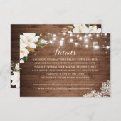 Bloemrijke Rustieke Houten Slingerlichtjes Details Kaart (Voorkant / Achterkant)