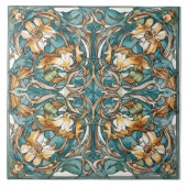 Bloemrijke Rustieke Indigo Azulejo Tegels Tegeltje (Voorkant)