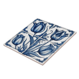 Bloemrijke Rustieke Indigo Azulejo Tegels Tegeltje
