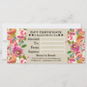 Bloemrijke Rustieke Kraft Monogram Cadeaubon (Achterkant)