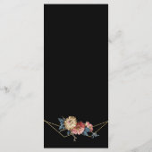 Bloemrijke Rustieke Magnolia Slingerlichten Menu (Achterkant)