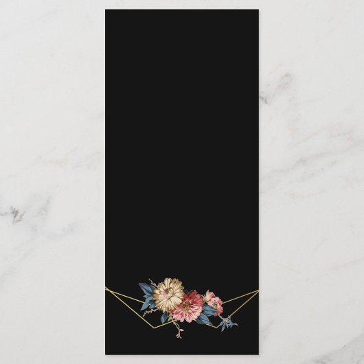 Bloemrijke Rustieke Magnolia Slingerlichten Menu (Achterkant)