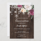 Bloemrijke Rustieke Quinceanera Uitnodiging (Voorkant)