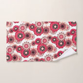 Bloemrijke rustieke retro rode en witte bad handdoek (Handdoek)