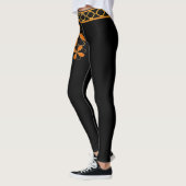 Bloemrijke Rustieke Retro Zwart Bruin Land Leggings (Links)