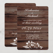 Bloemrijke Rustieke Trouwkaarten Kaart (Voorkant / Achterkant)
