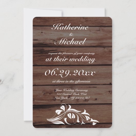 Bloemrijke Rustieke Trouwkaarten Kaart (Voorkant)