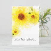 ** Bloemrijke rustieke zonnebloem land bruiloft Kaart (Staand voorkant)