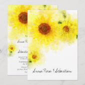 ** Bloemrijke rustieke zonnebloem land bruiloft Kaart (Voorkant / Achterkant)