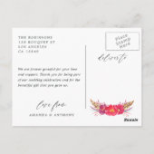 Bloemrijke Safari Bruiloft Bedankt Briefkaart (Achterkant)