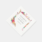 Bloemrijke Safari Bruiloft Servet (Hoek)