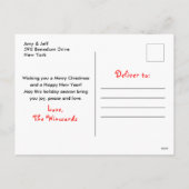 Bloemrijke schaats Rode Kerstmis Feestdagenkaart (Achterkant)