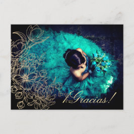 Bloemrijke Scroll Foto Overlay Aangepast Briefkaart