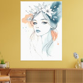 Bloemrijke Sereniteit Canvas Afdruk (Insitu (Woonkamer))
