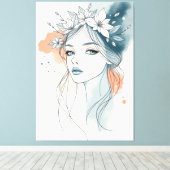 Bloemrijke Sereniteit Canvas Afdruk (Insitu (Houten vloer))