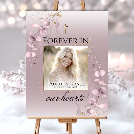 Bloemrijke Sereniteit Uitvaartprogramma Kaart Poster